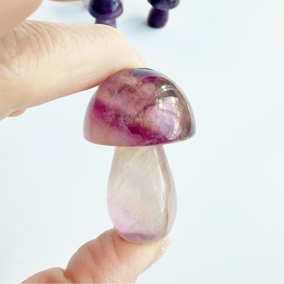 Fluorite Hand Carved Mini Mushrooms​ - Picture 4 of 7
